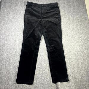 Talbots Corduroy Pants Womens Size 12 34x30.5 Black Straight Leg High Rise